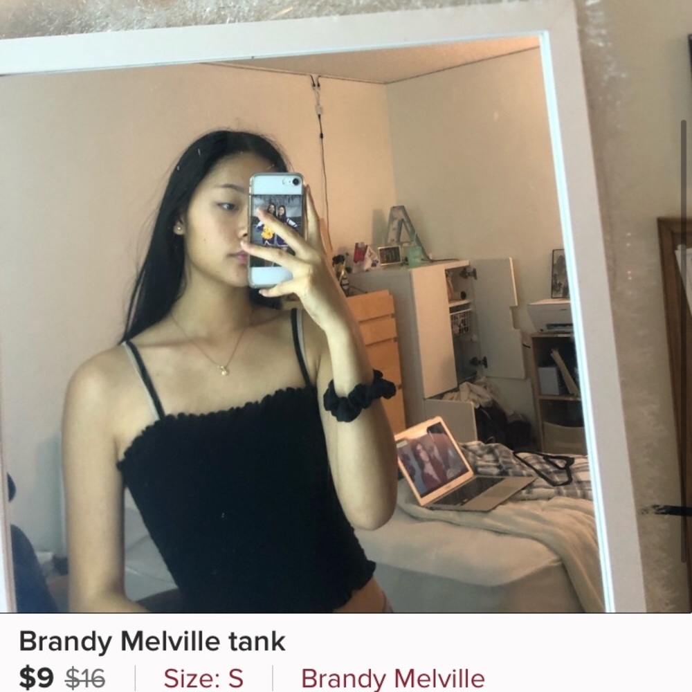 Brandy Melville black straight line tank
